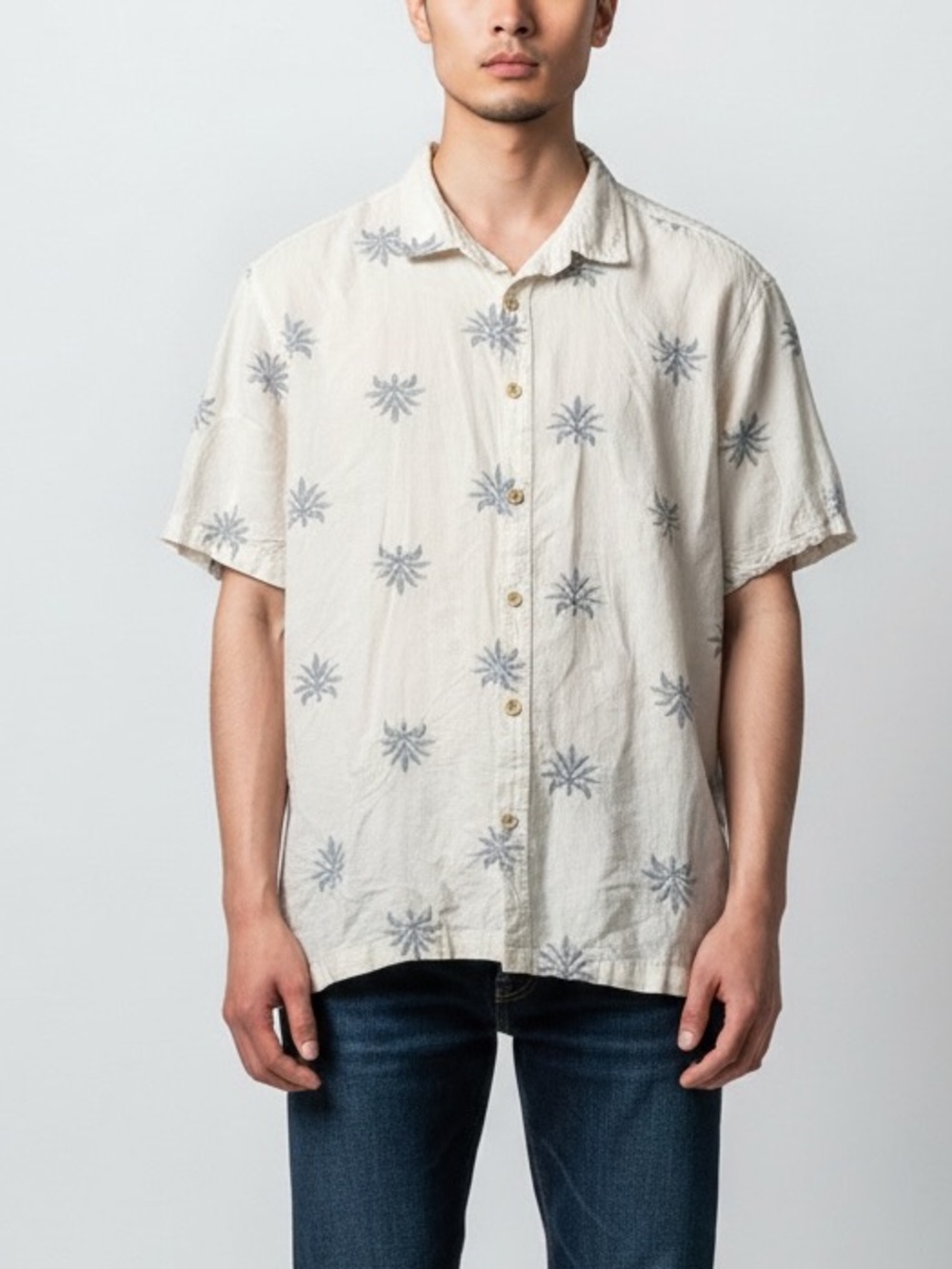 Folk Embroidered Button Down Top